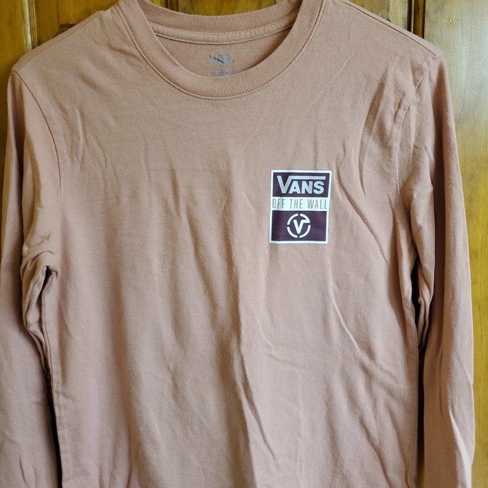 Vans XS Long Sleeve Shirt Mens Terracotta Graphic Off The Wall Skate Tee Logo